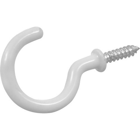 Hillman HILLMAN OOK Small Vinyl Coated White Steel 1-1/4 in. L Cup Hook 1 lb 2 pk 534116
